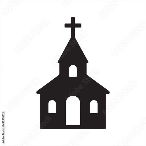 Minimal Church Icon – Vector Religious Building Symbol