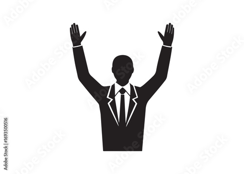  Businessman Silhouette: Celebrating Success.