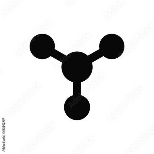 Abstract molecular structure with three connected spheres
