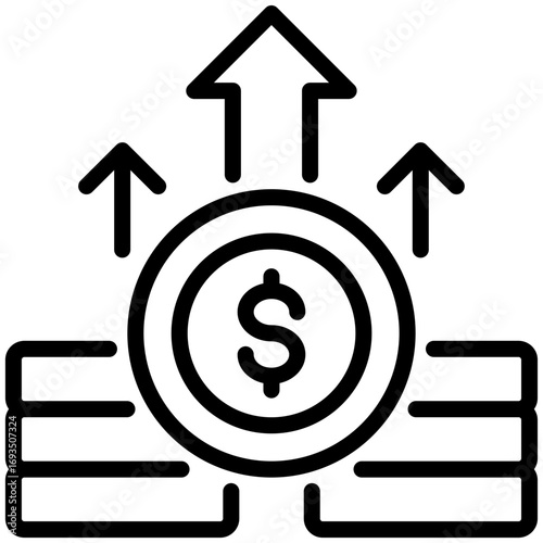 earning icon isolated on white background. vector illustration icon for management