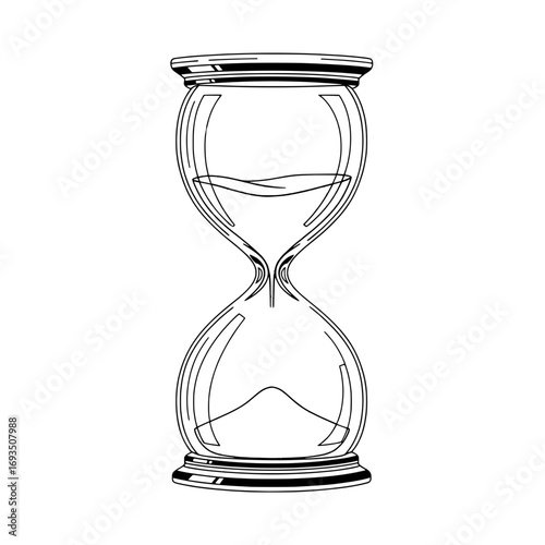 Time's Passage: An intricately sketched hourglass stands as a visual metaphor for the ephemeral nature of time, offering a timeless perspective on the continuous flow of moments.