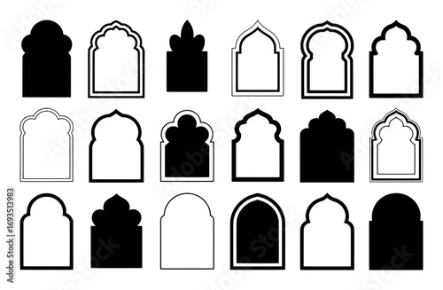 Collection of Islamic Arch and Window Silhouettes