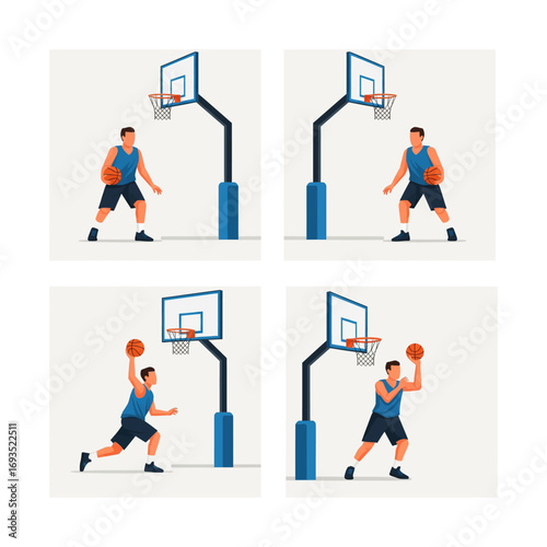Man Performing Basketball Drills in Action
