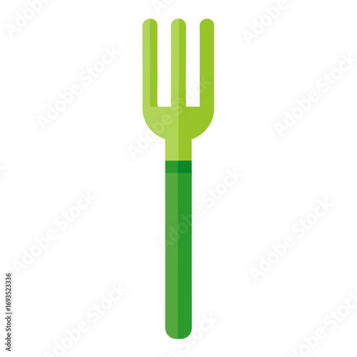 Light green fork vector on white background.