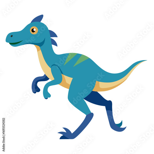 A cute green cartoon character of a prehistoric tyrannosaurus rex is a fun illustration of a lizard-like monster, wild and dangerous in nature, with a goofy silhouette like a dragon or a reptile