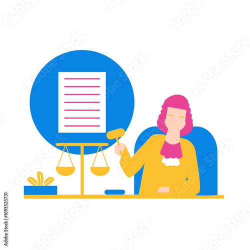 Lawsuits.Judge with gavel and scales of justice isolated on transparent background.