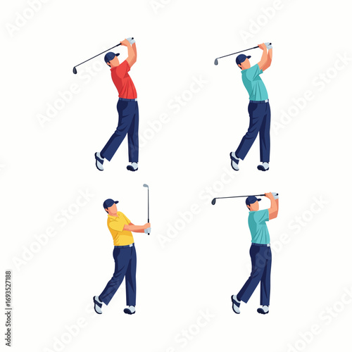 Man Practicing Golf Swing at Driving Range