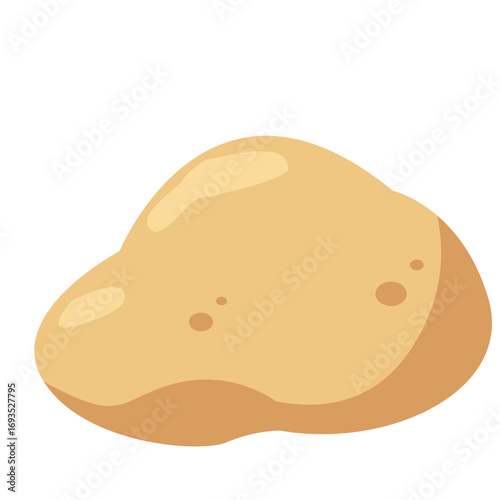 Brown potato with simple shape. Ideal for cooking illustrations, nutrition graphics, or farm and harvest visuals.