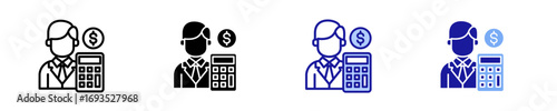 Accountant  Icon Set Multiple Style Collection
