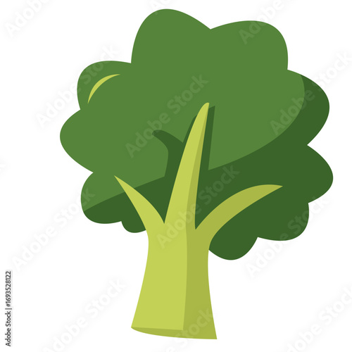 Green leafy vegetable in flat style. Suitable for healthy eating, vegetarian recipes, or nutrition-related designs.