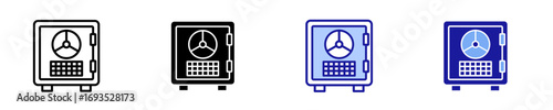Safe Deposit  Icon Set Multiple Style Collection