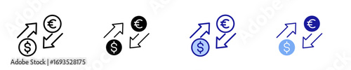 Currency  Icon Set Multiple Style Collection