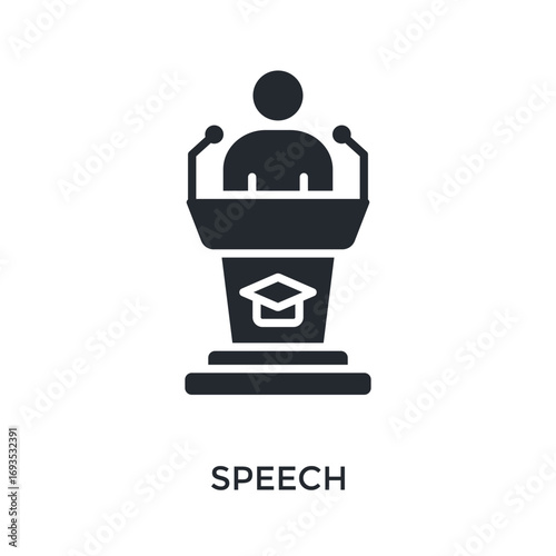 Speech Icon Glyph Style. Vector Illustration For Graphic Design