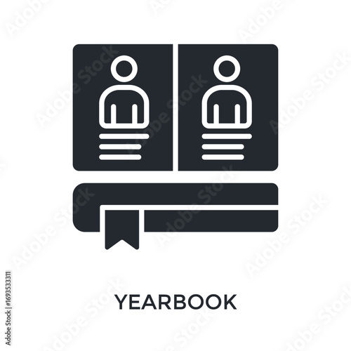 Yearbook Icon Glyph Style. Vector Illustration For Graphic Design