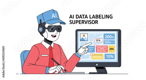 AI Data Labeling Supervisor Overseeing and Managing Data Annotation Processes with Precision