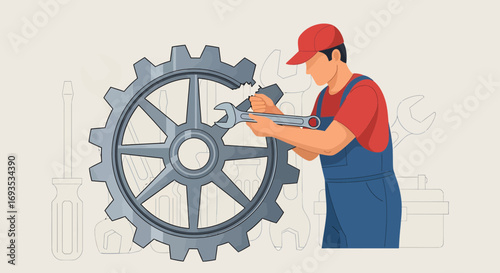 Repairing Damaged Gears A Mechanic's Precision