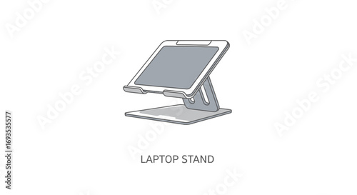 Modern Laptop Stand Simple Vector Illustration