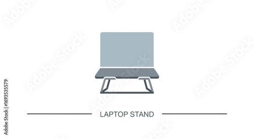 Minimalist Laptop Stand Vector Illustration for Modern Design and Tech Concepts
