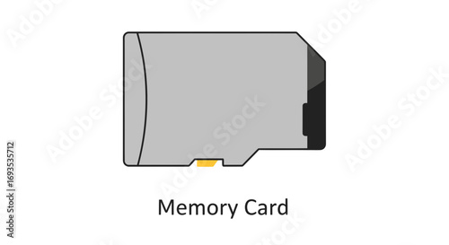 Simple vector illustration of a flash memory card isolated on white. Modern flat design icon for digital data storage with clean lines