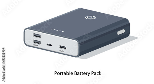 Portable Power Bank Battery Pack with USB Charging Ports, Versatile Electronic Device for Mobile Charging Solutions