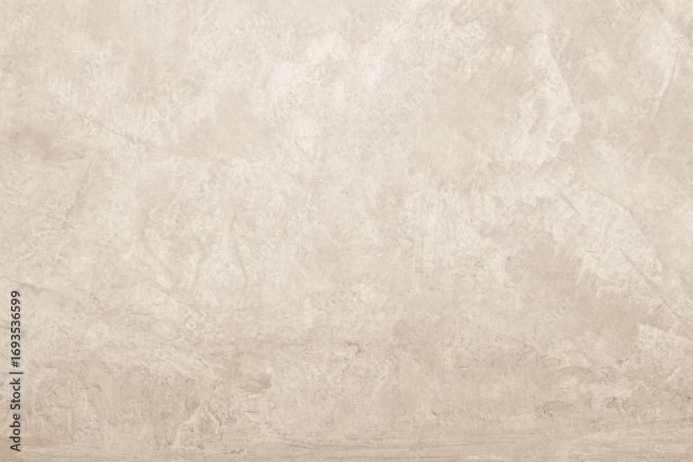 Fototapeta premium Colour old concrete wall texture background. Close up retro plain cream color cement wall background texture. Design paper vintage parchment element.