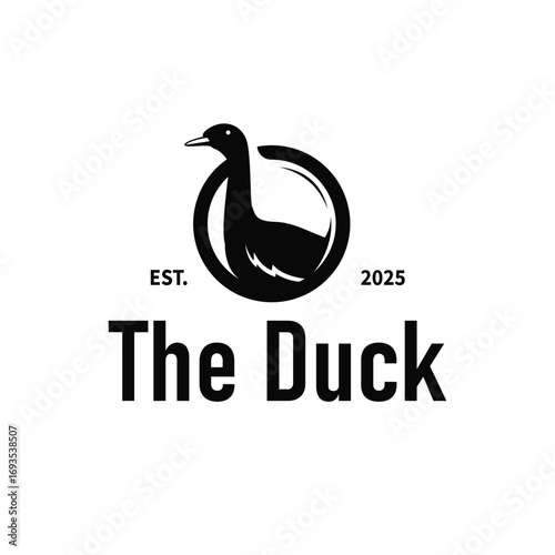 Duck logo black silhouette design livestock concept farm animal duck silhouette design for product brand, poster, symbol, icon templet illustration