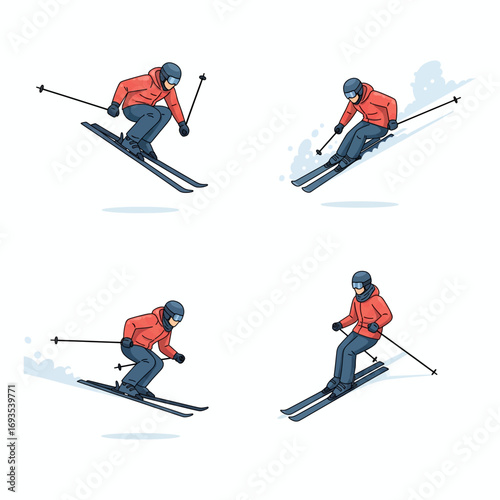 Dynamic Ice Skating Action of a Man in Motion