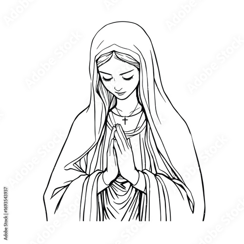 Iconic Symbolism of the Virgin Mary in Art and Faith
vector black and white