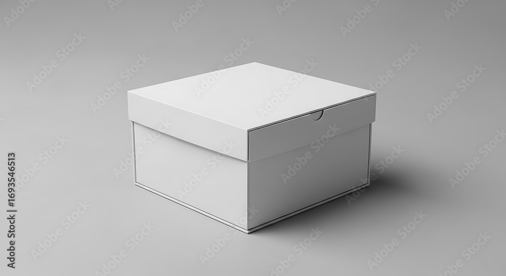 Fototapeta premium White Square Food Packaging Box.