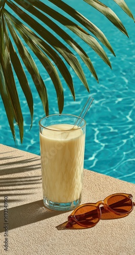 Tropical Drink By Pool
