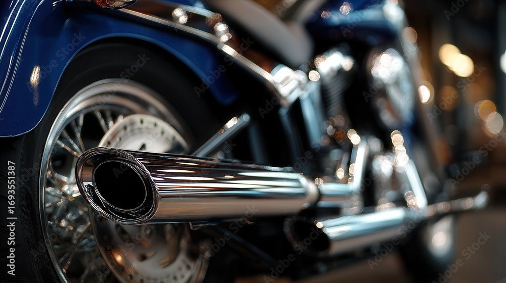 Obraz premium close-up of motorcycle exhaust system