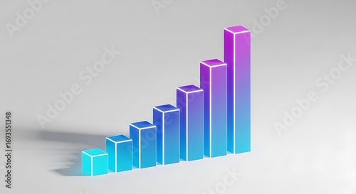 Business growth bar chart with upward trend and colorful gradient bars Free Download Business growth bar chart with upward trend and colorful gradient bars - GFXLoad