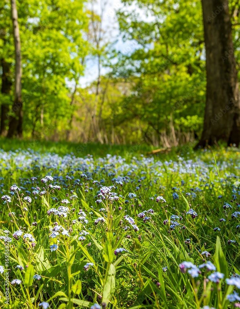Fototapeta premium Spring forest wildflowers