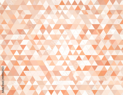 Geometric Triangle Pattern Background in Peach and White Tones.