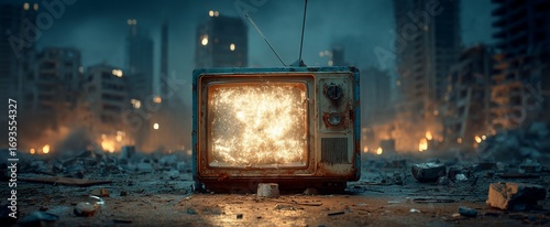 Rusty TV in a War-Torn City