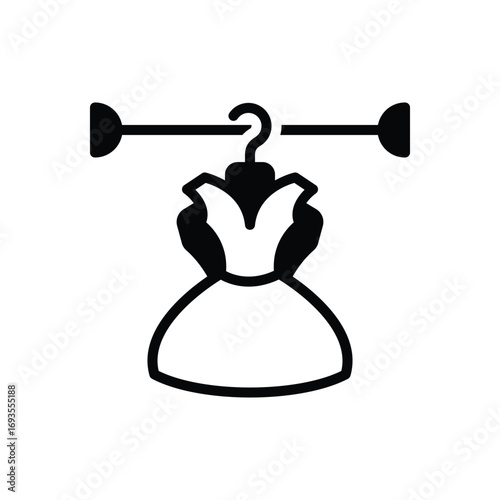 Black solid icon for couture