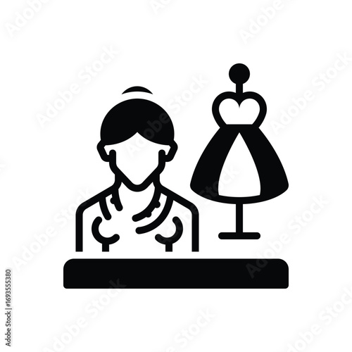Black solid icon for designer