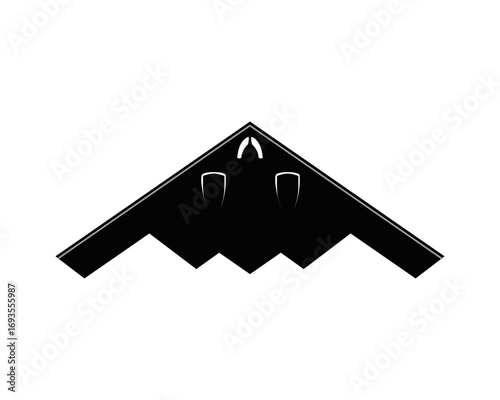 b-2 spirit bomber aircraft black and white illustration silhouette