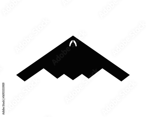 B-2 Spirit aircraft black and white illustration silhouette