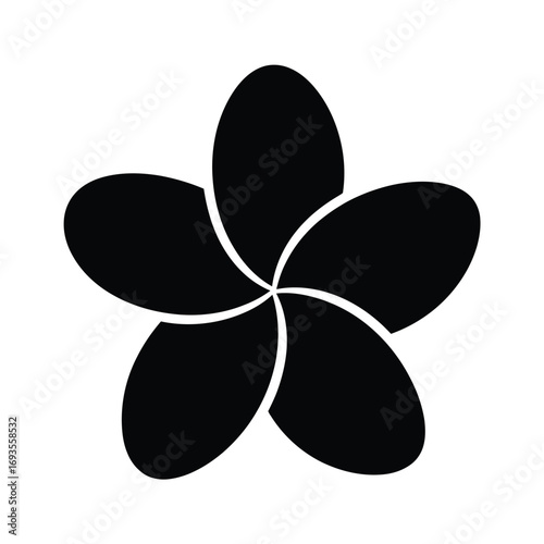 Simple black silhouette of a five petal flower