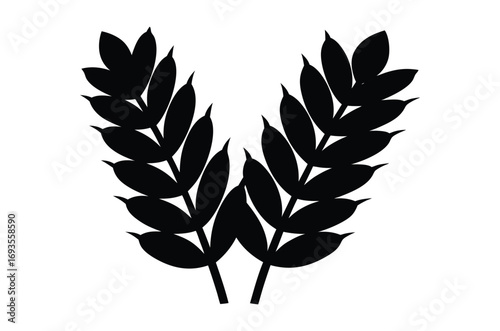 wheat stalk silhouette vector, Wheat ears vector illustration