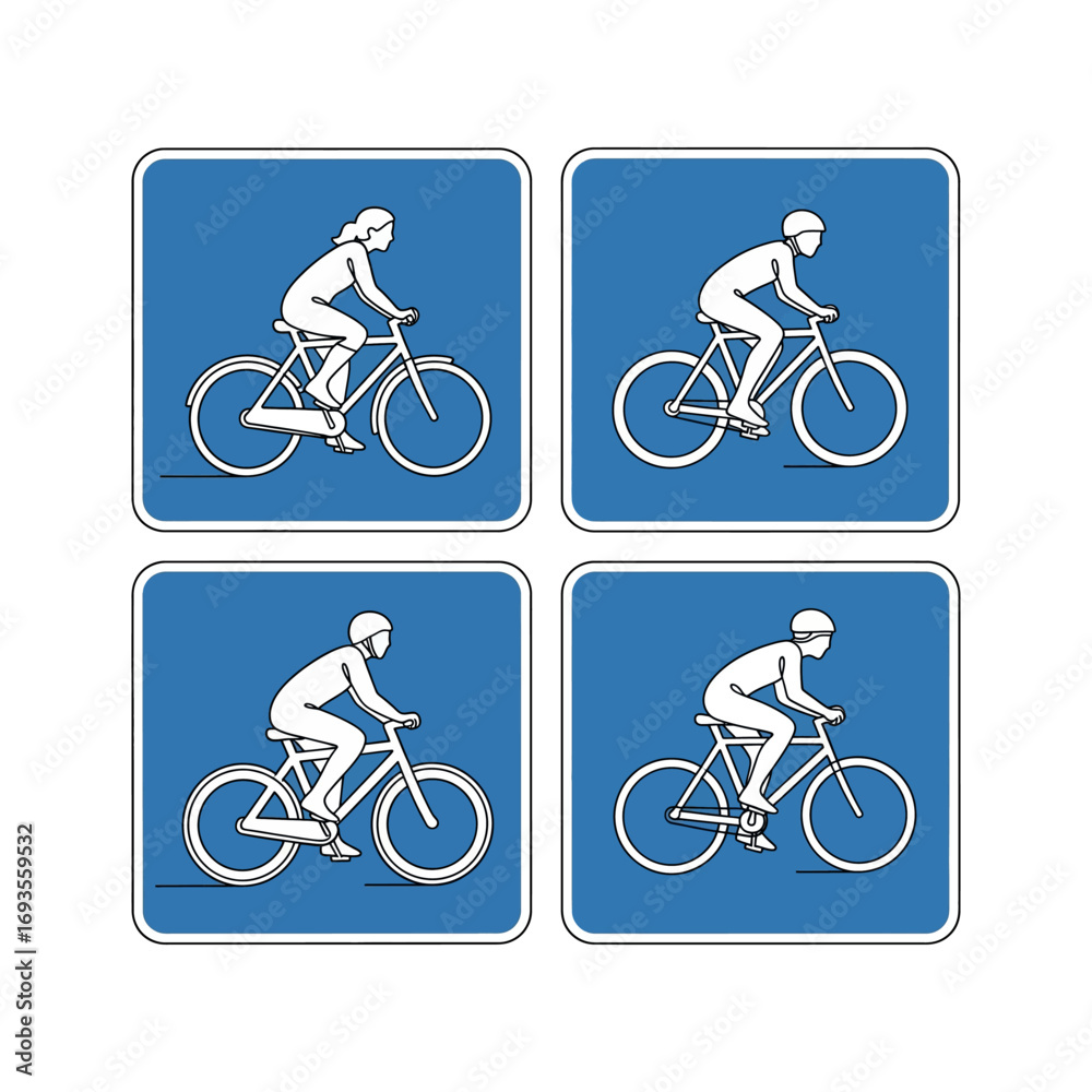 Fototapeta premium Understanding Bicycle Lane Street Signs: A Guide for Cyclists and Drivers