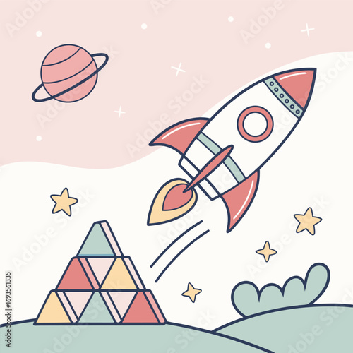 rocket in the sky