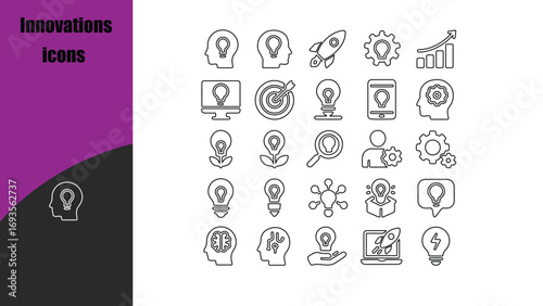 Innovations icons set