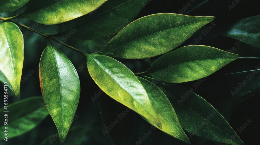 Fototapeta premium Close-up of vibrant green leaves