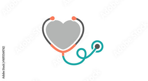 Vector illustration of a medical stethoscope forming a heart for healthcare services