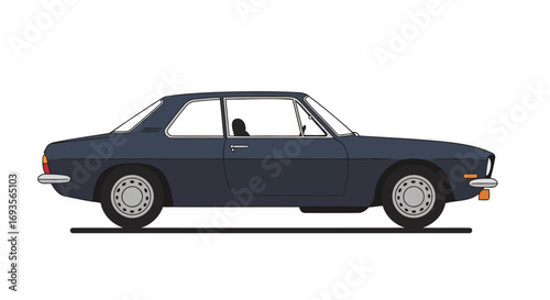 Vector illustration of a classic coupe car side view