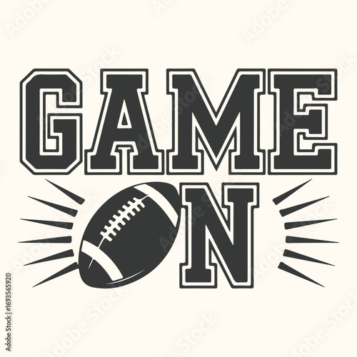 Vector art of game on text with american football