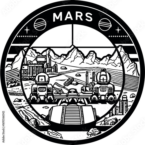 Robotic exploration and construction on mars landscape robots