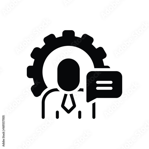 Black solid icon for consulting services